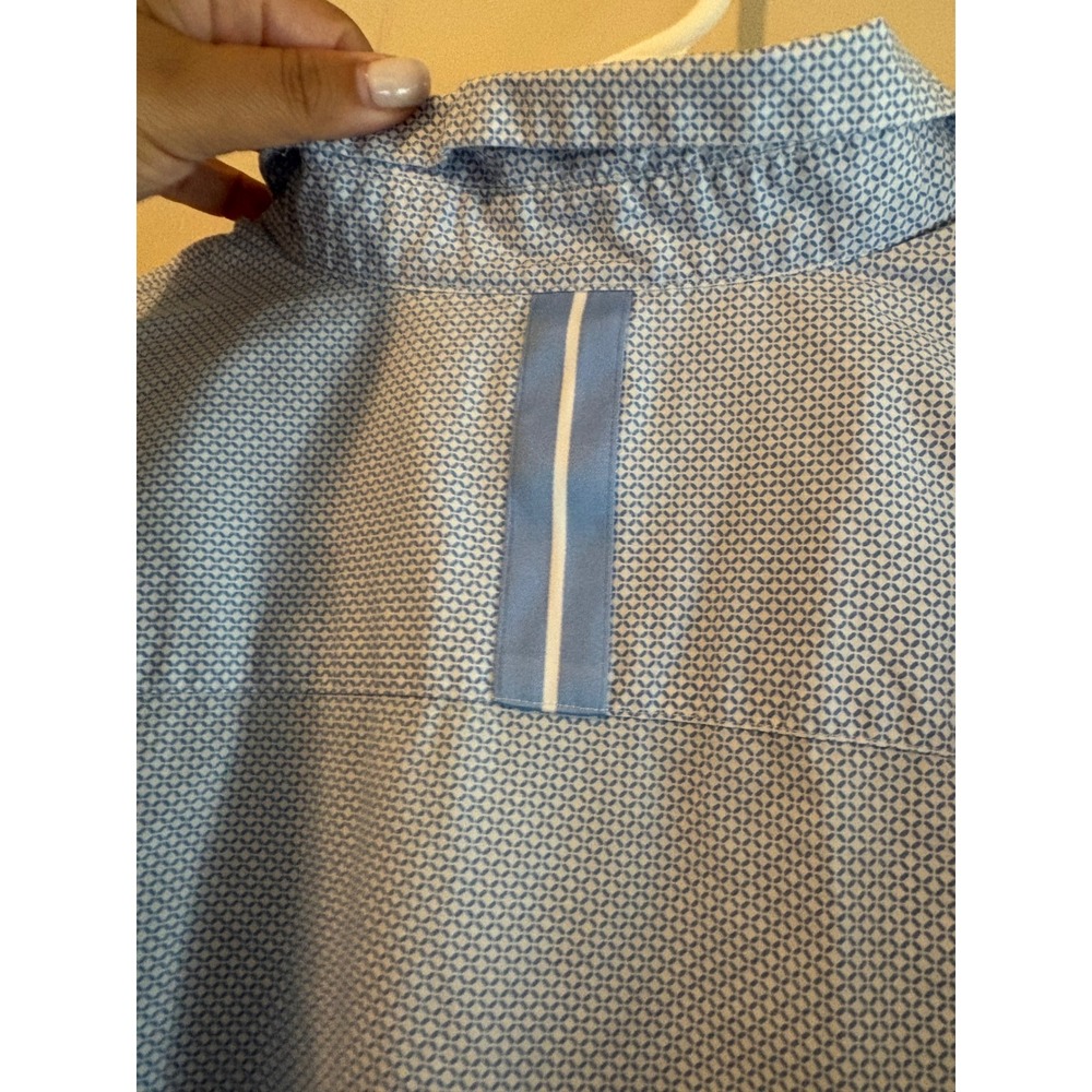 Calvin Klein Mens Slim Fit Geometric Micro Print Button Down Shirt Blue Large - Picture 5 of 7